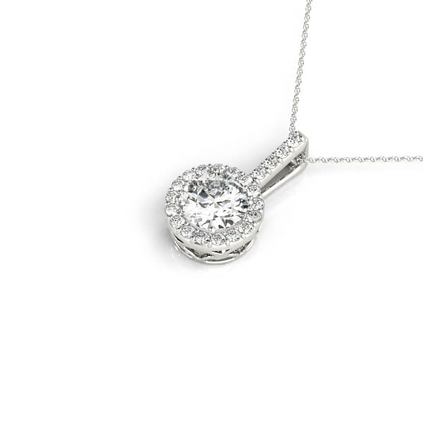 Diamond Pendant Necklace, Halo, Eternal Brilliance