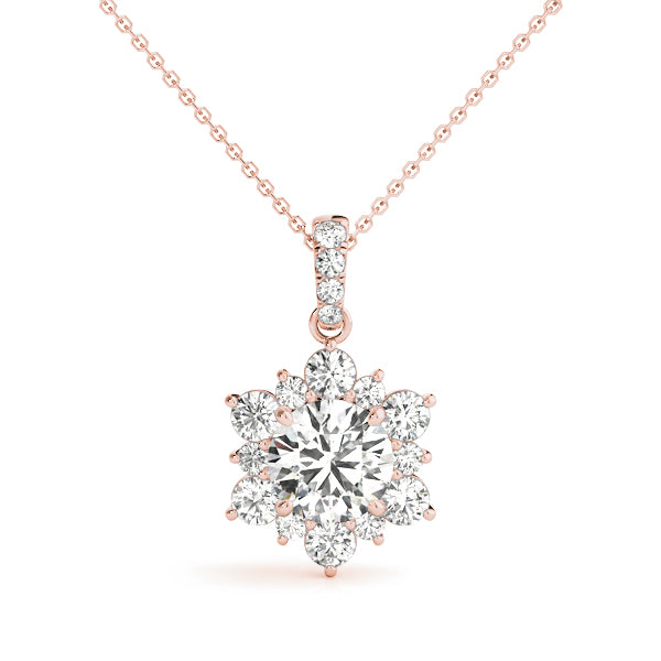 Diamond Pendant Necklace, Halo, Divine