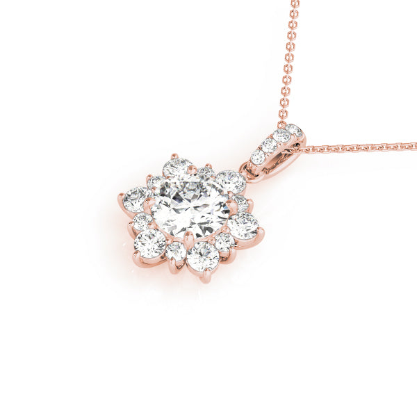 Diamond Pendant Necklace, Halo, Divine