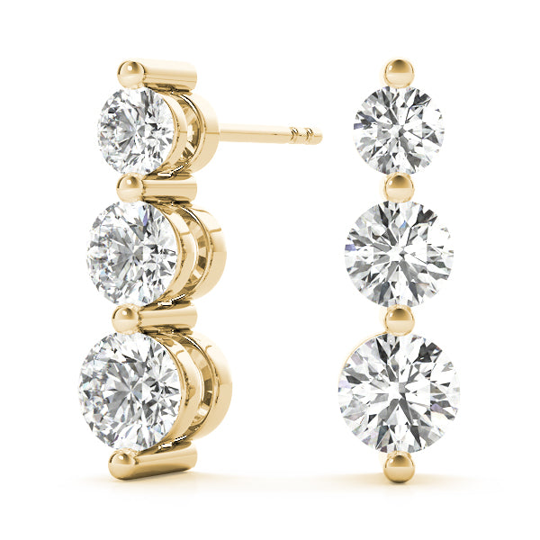 Diamond Earrings, Drop Earrings, Trinity Delight