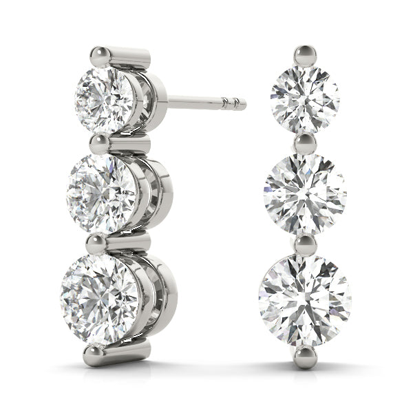 Diamond Earrings, Drop Earrings, Trinity Delight