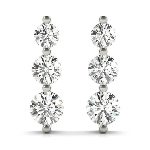 Diamond Earrings, Drop Earrings, Trinity Delight