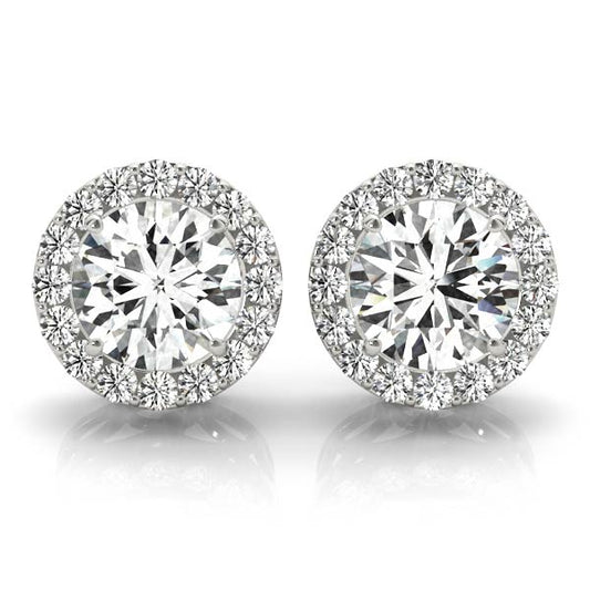 Diamond Earrings, Halo Studs, Diamond Dreams