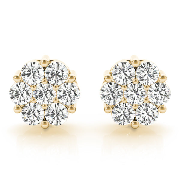 Diamond Earrings, Cluster Studs, Starry Splendor