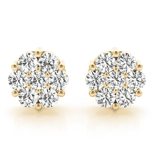 Diamond Earrings, Cluster Studs, Starry Splendor