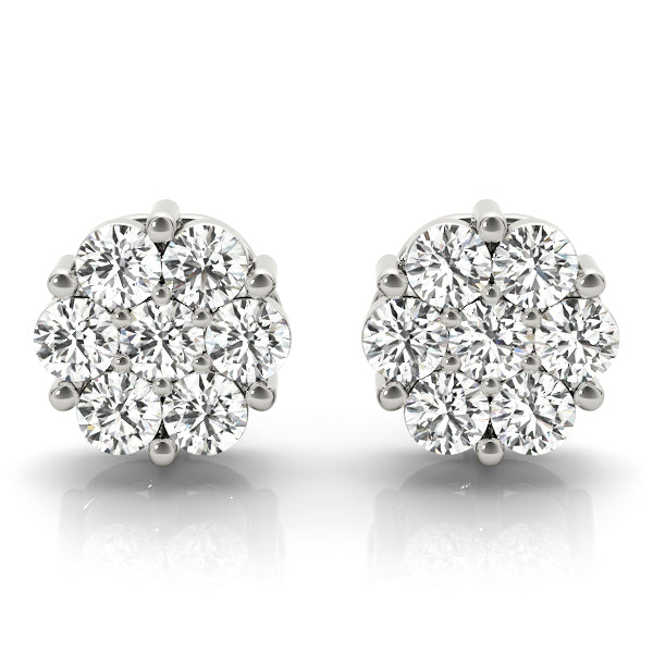 Diamond Earrings, Cluster Studs, Starry Splendor