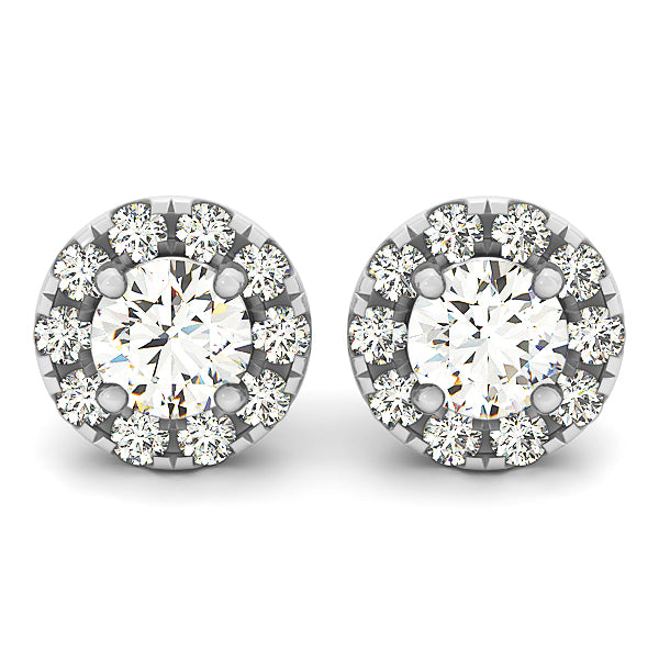 Diamond Earrings, Halo Studs, Brilliant Blossoms