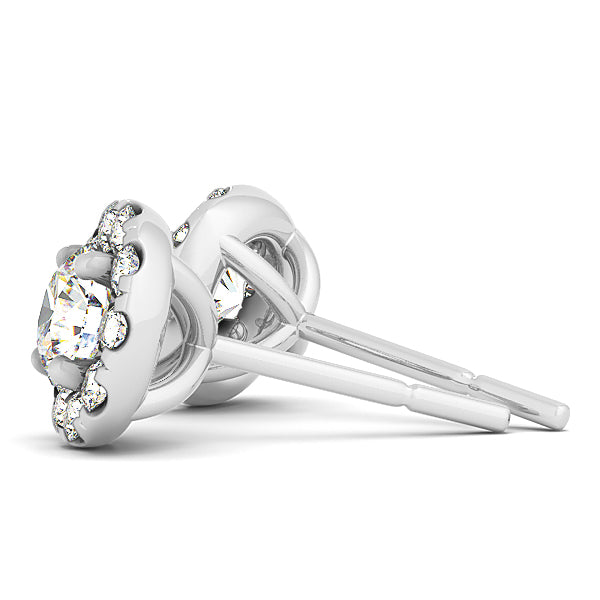 Diamond Earrings, Halo Studs, Brilliant Blossoms