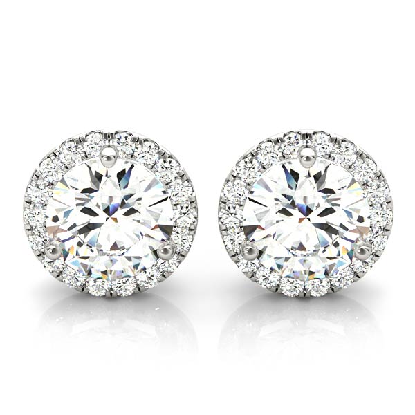 Diamond Earrings, Halo Studs, Brilliant Blossoms