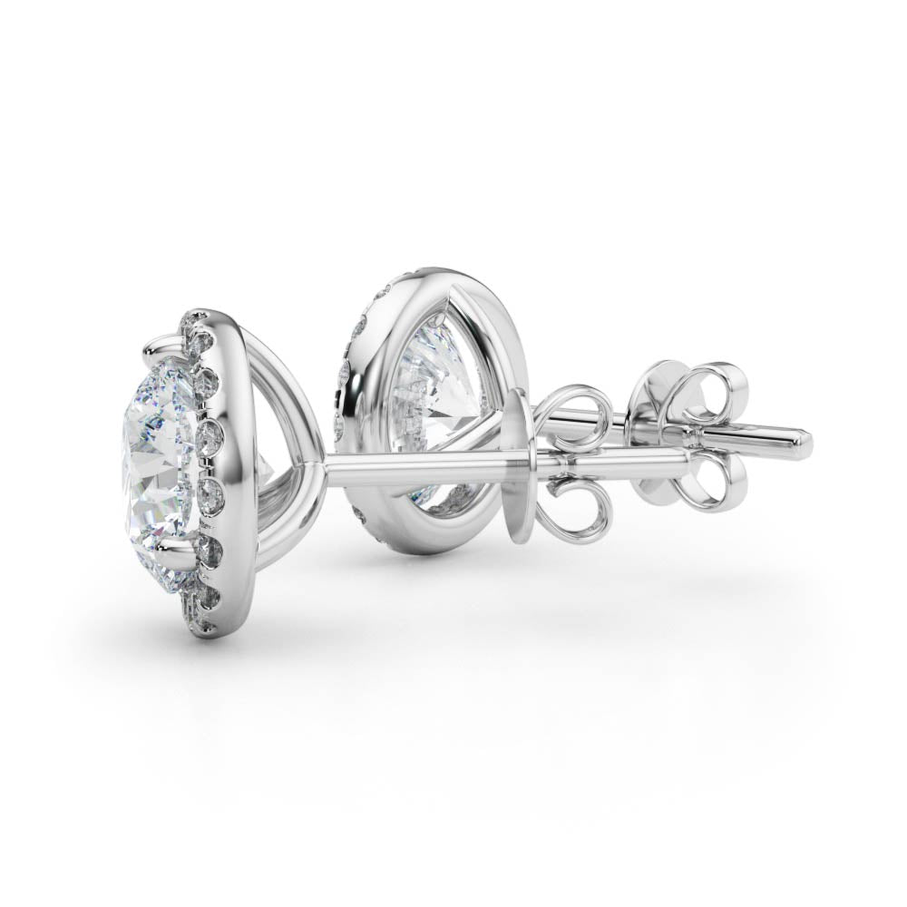 Diamond Earrings, Halo Studs, Brilliant Blossoms