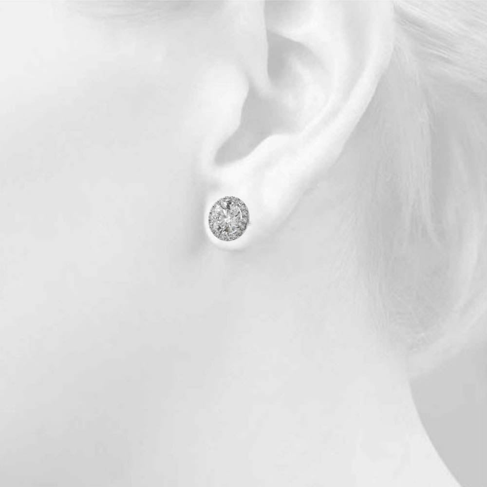 Diamond Earrings, Halo Studs, Brilliant Blossoms