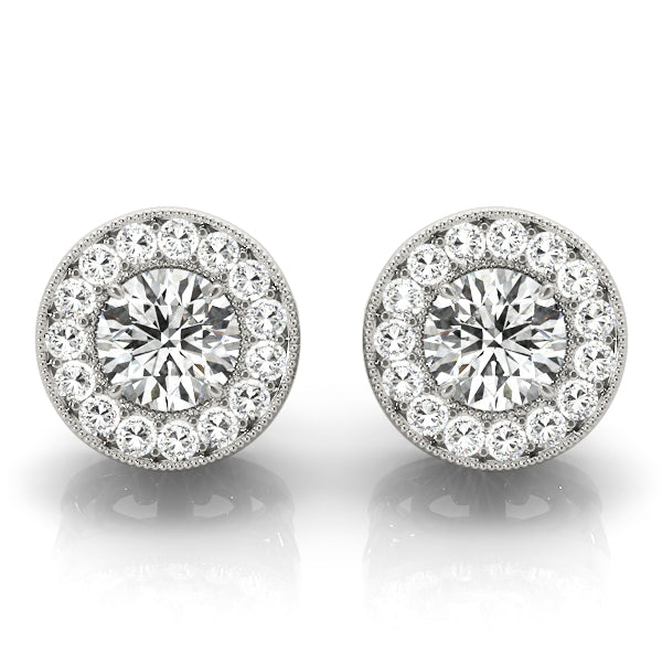 Diamond Earrings, Halo, Helena