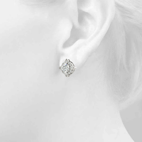 Diamond Earrings, Cluster Studs, Brilliant Drops