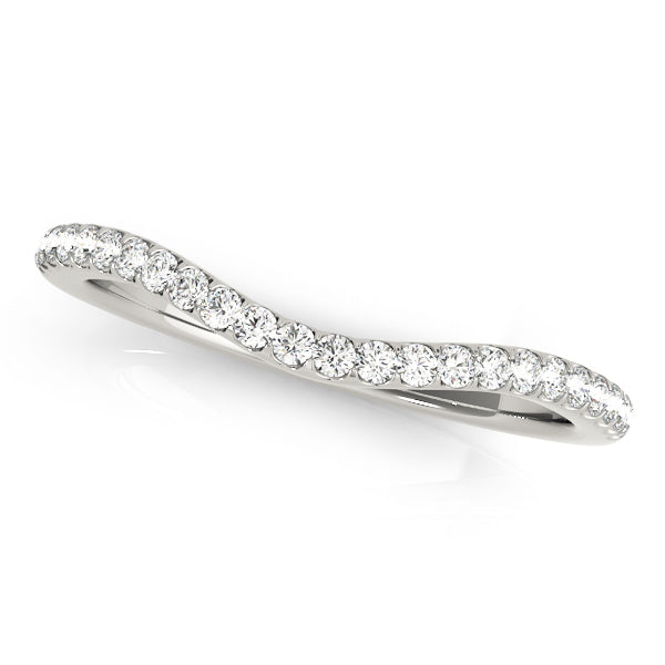 Diamond Wedding Band Curved, Chevron, Amour