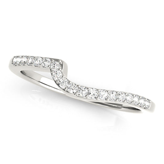 Diamond Wedding Band Curved, Chevron, Lily