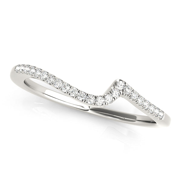 Diamond Wedding Band Curved, Chevron, Lily