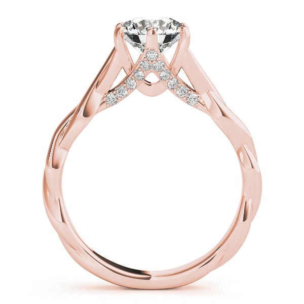 Engagement Ring Setting, Solitaire Plus, Twisted Shank, Round 6 Prong