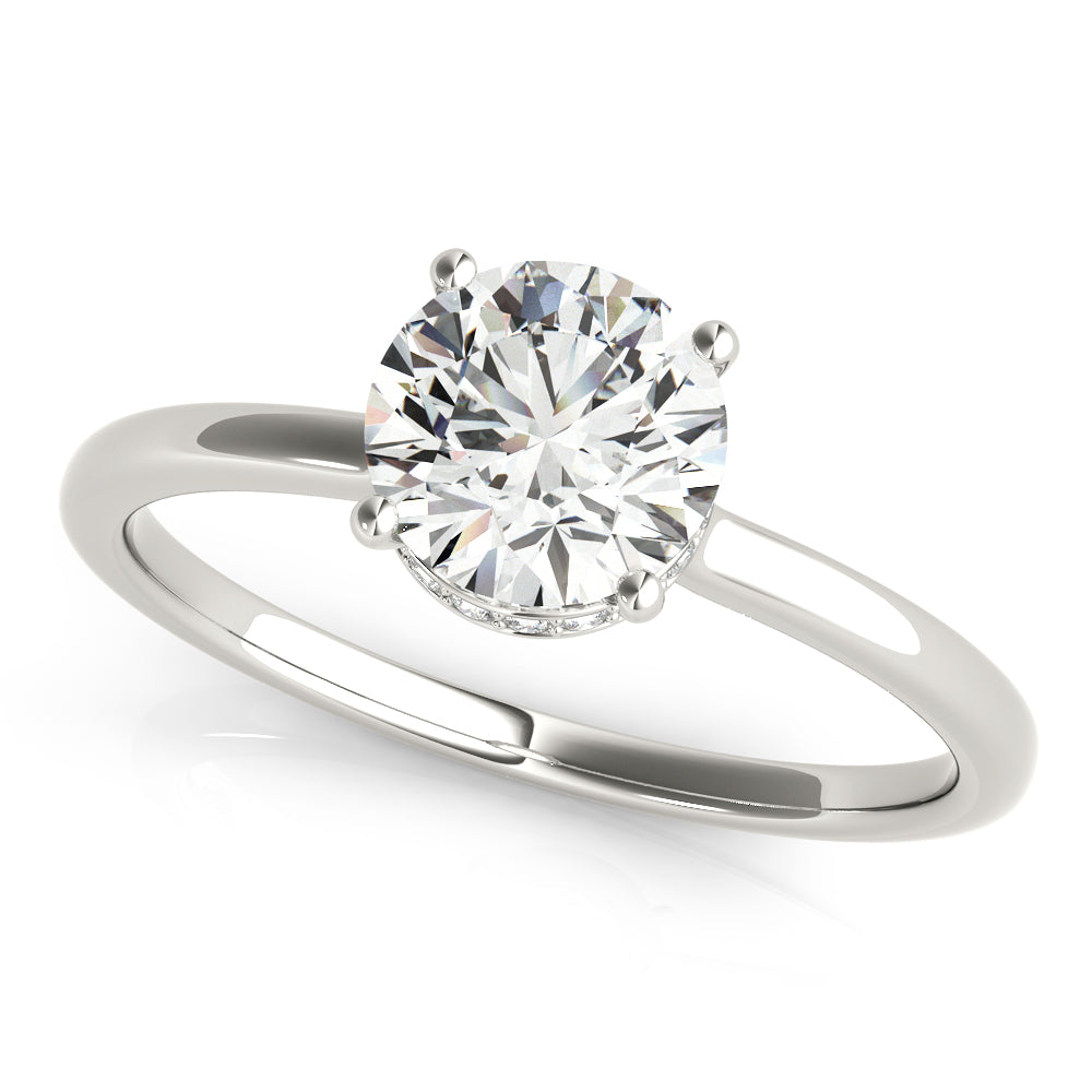 Engagement Ring Setting, Solitaire Plus, Hidden Halo Round