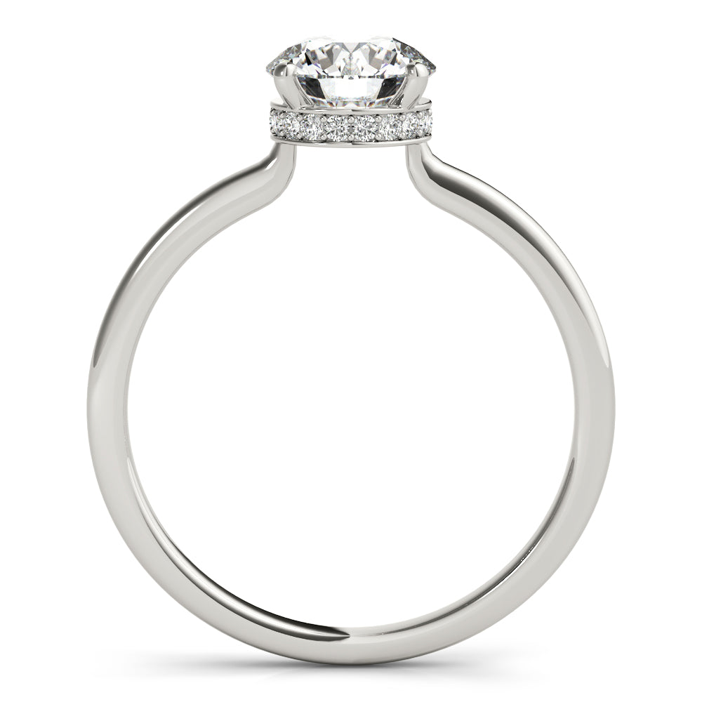 Engagement Ring Setting, Solitaire Plus, Hidden Halo Round