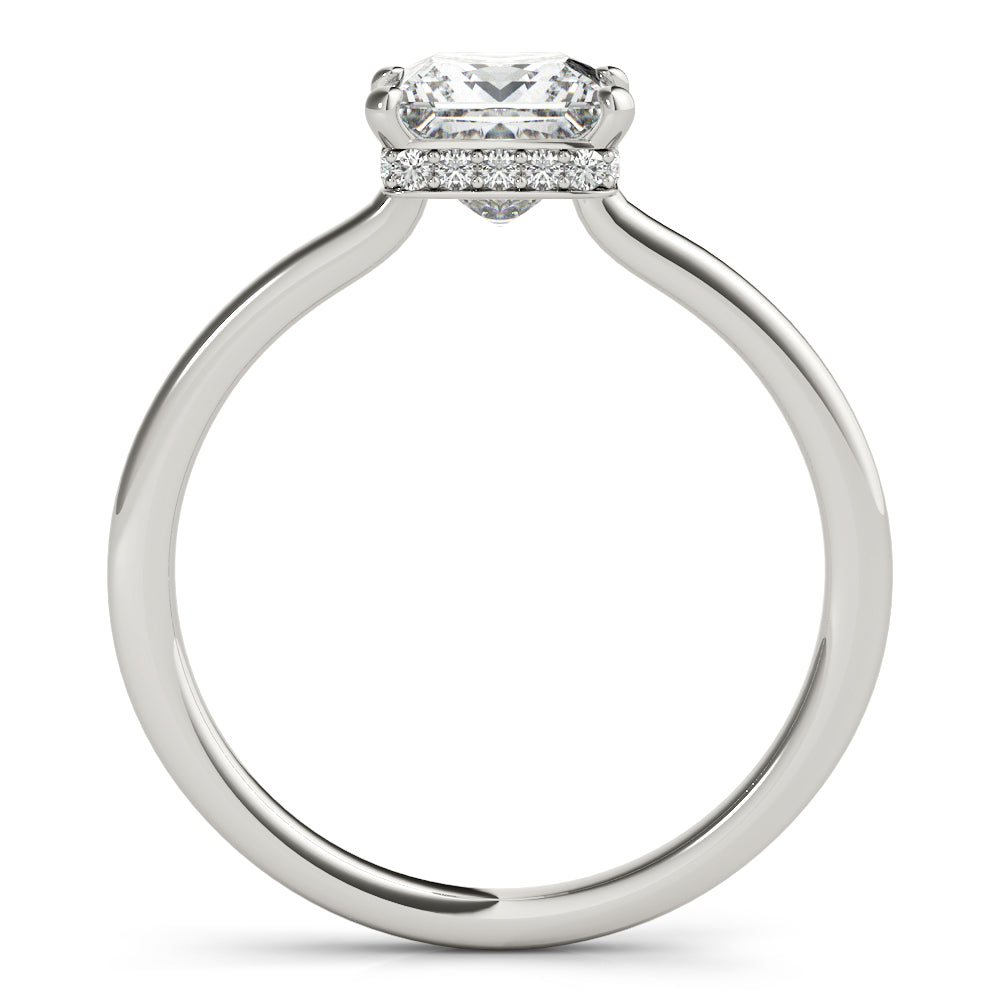 Engagement Ring Setting, Solitaire Plus, Hidden Halo Princess