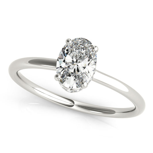 Engagement Ring Setting, Solitaire Plus, Hidden Halo Oval