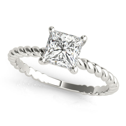 Engagement Ring Setting, Solitaire, Twisted Shank, Princess