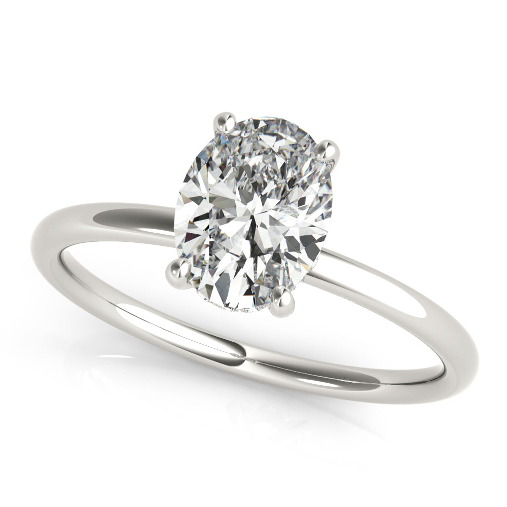 Engagement Ring Setting, Solitaire Plus, Hidden Halo Oval x