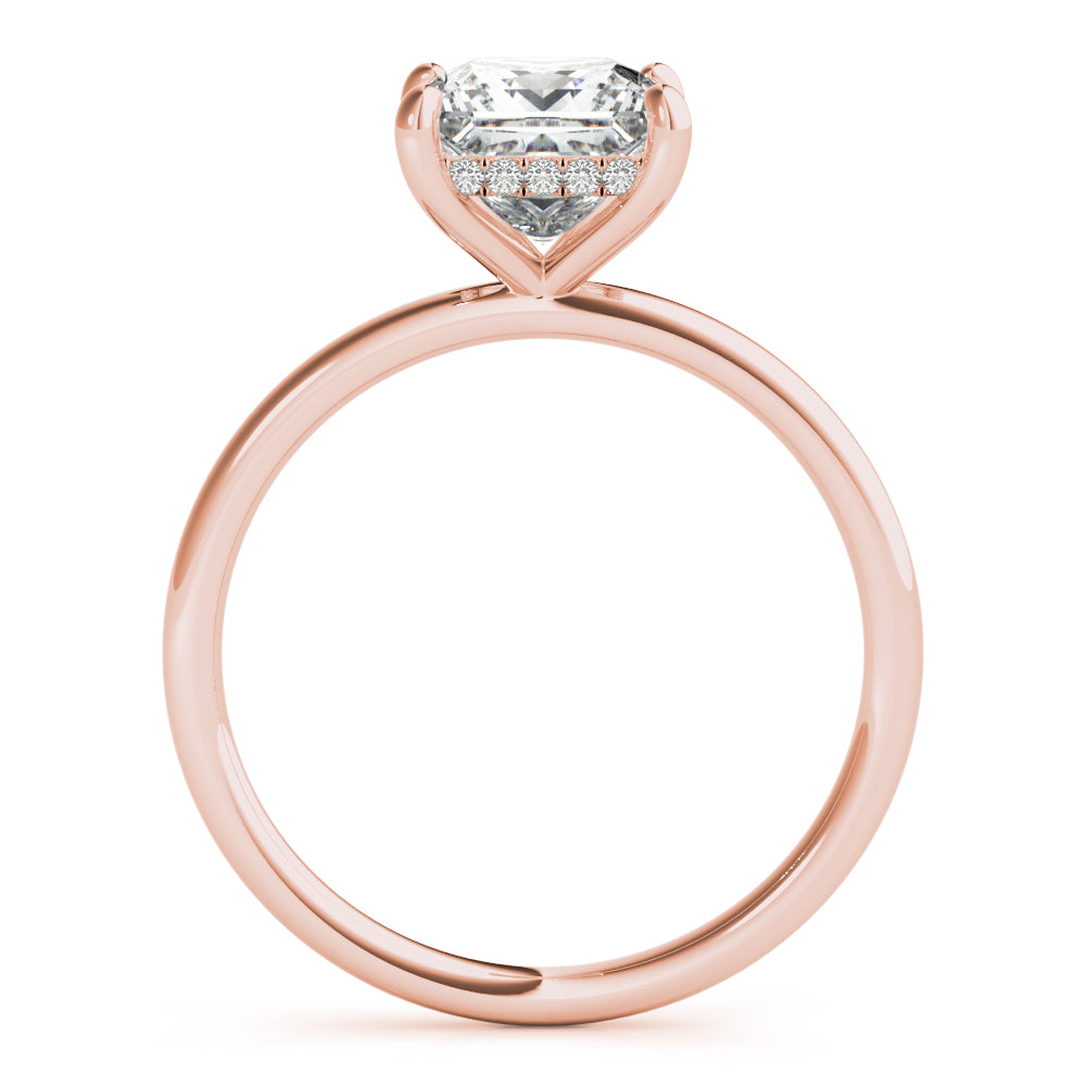 Engagement Ring Setting, Solitaire Plus, Hidden Halo Princess x