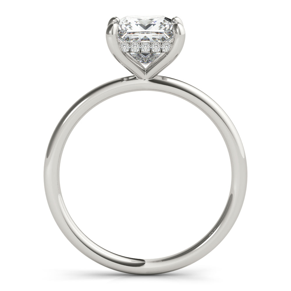 Engagement Ring Setting, Solitaire Plus, Hidden Halo Princess x