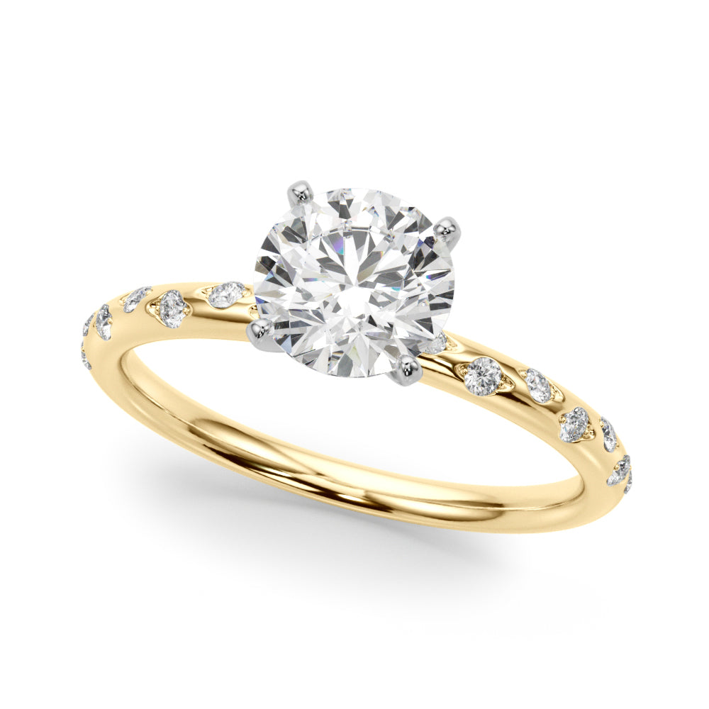 Engagement Ring Setting, Solitaire Plus, Hidden Halo , Round Love