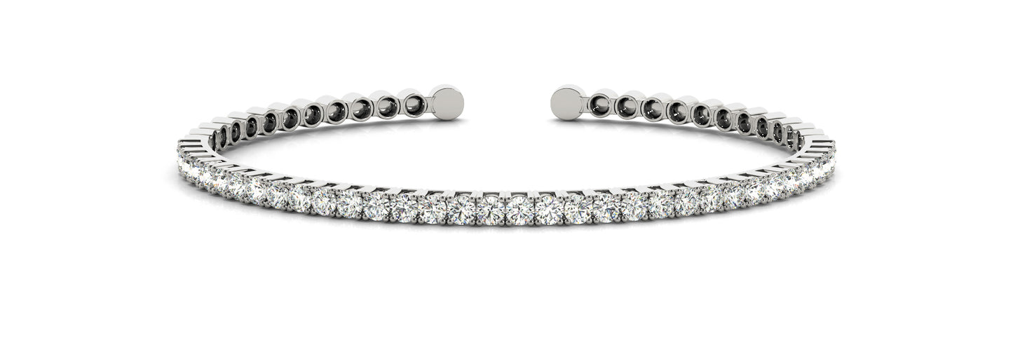 Diamond Tennis Bracelet, Open Bangle