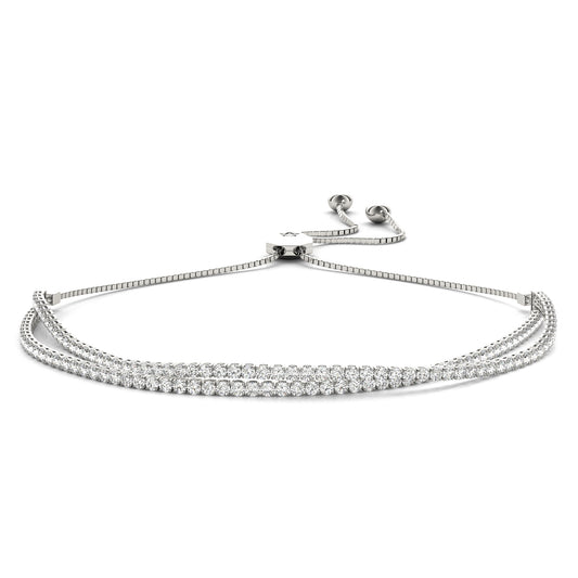 Diamond Tennis Bracelet, Parallel Gleam, Adjustable