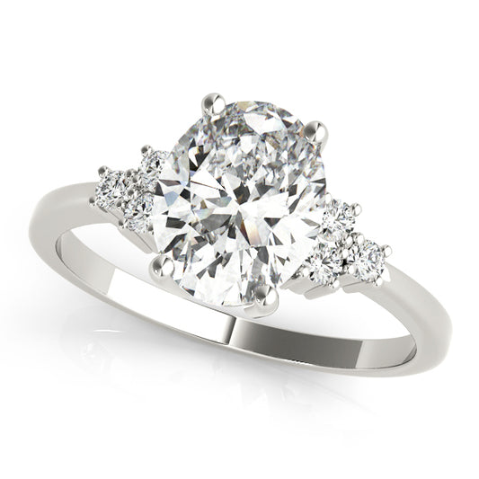 Engagement Ring Setting, Solitaire Plus, Accent Love, Oval