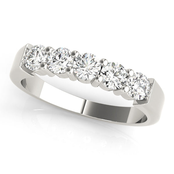 Diamond Wedding Band, Half Eternity, Geranium