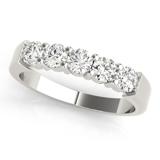 Diamond Wedding Band, Half Eternity, Geranium