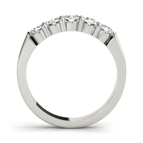 Diamond Wedding Band, Half Eternity, Geranium