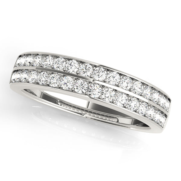 Diamond wedding Band, Multi Row, Love path