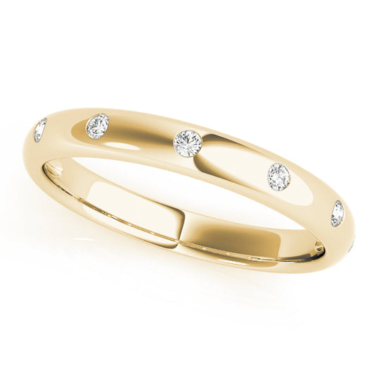 Diamond Wedding Band, Bezel, Poppy