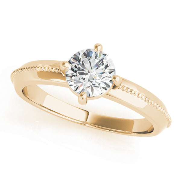 Engagement Ring Setting, Solitaire Plus, Round, Flower