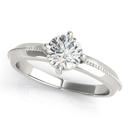 Engagement Ring Setting, Solitaire Plus, Round, Flower