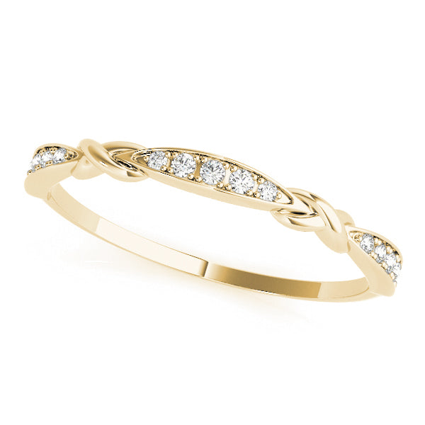 Diamond Wedding Band, Paved, Stackable, Radiant