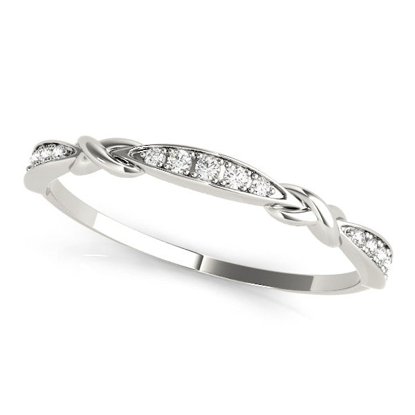 Diamond Wedding Band, Paved, Stackable, Radiant