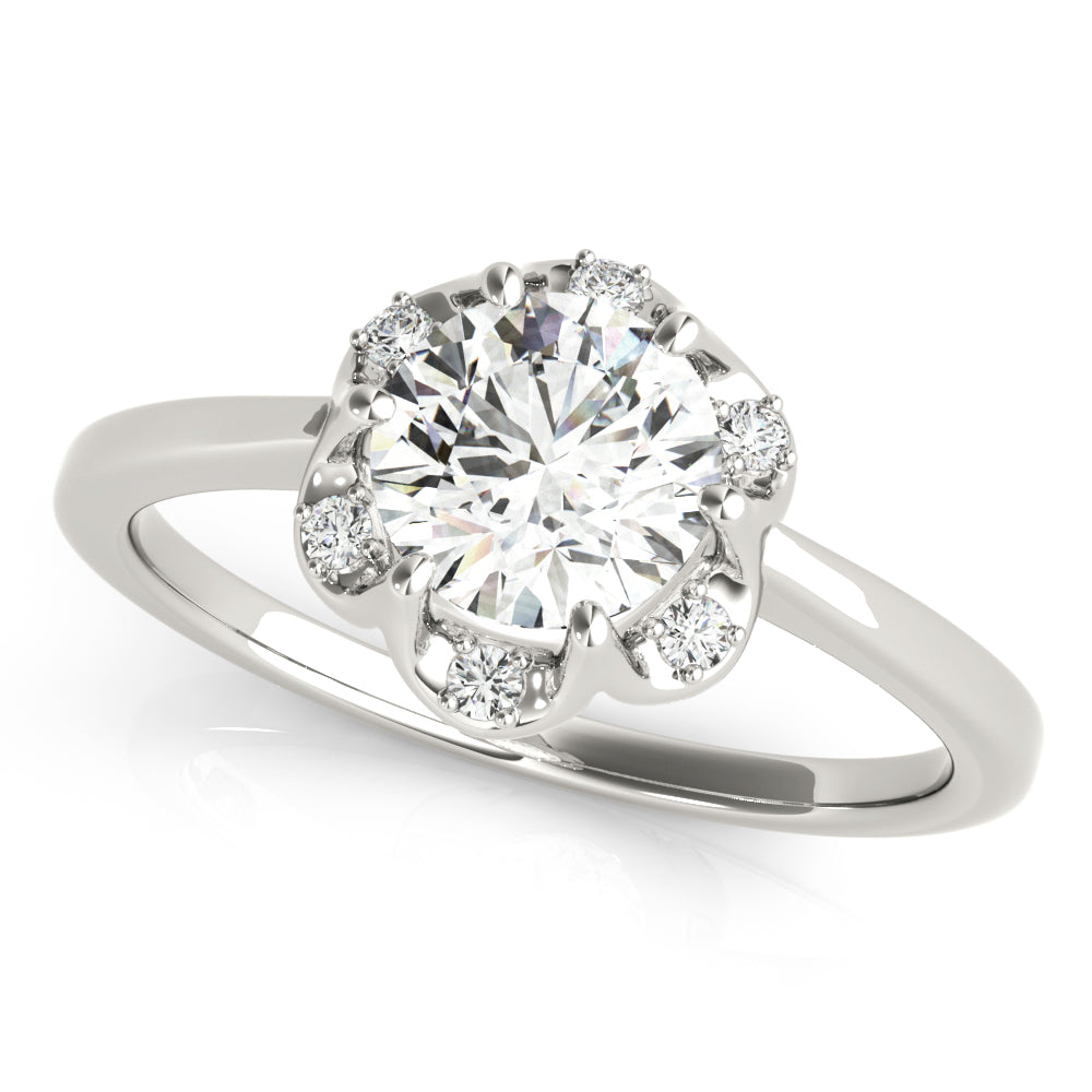 Engagement Ring Setting, Solitaire Plus,Flower Of Love, Round Cut