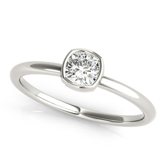 Diamond Wedding Band, Solitaire Stackable, Cushion