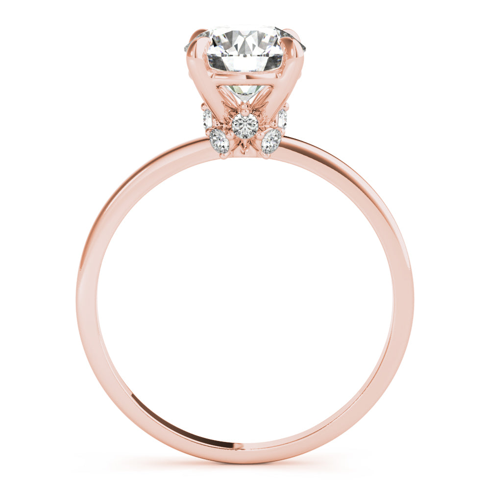 Engagement Ring Setting, Solitaire Plus, Hidden Halo , Round Cut Diamond