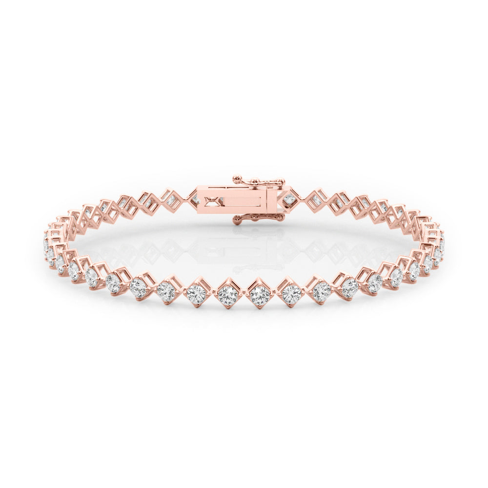 Diamond Tennis Bracelet, Shimmering Angles