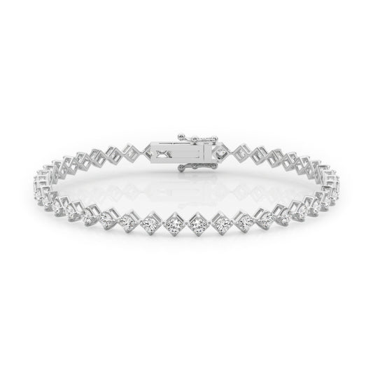 Diamond Tennis Bracelet, Shimmering Angles