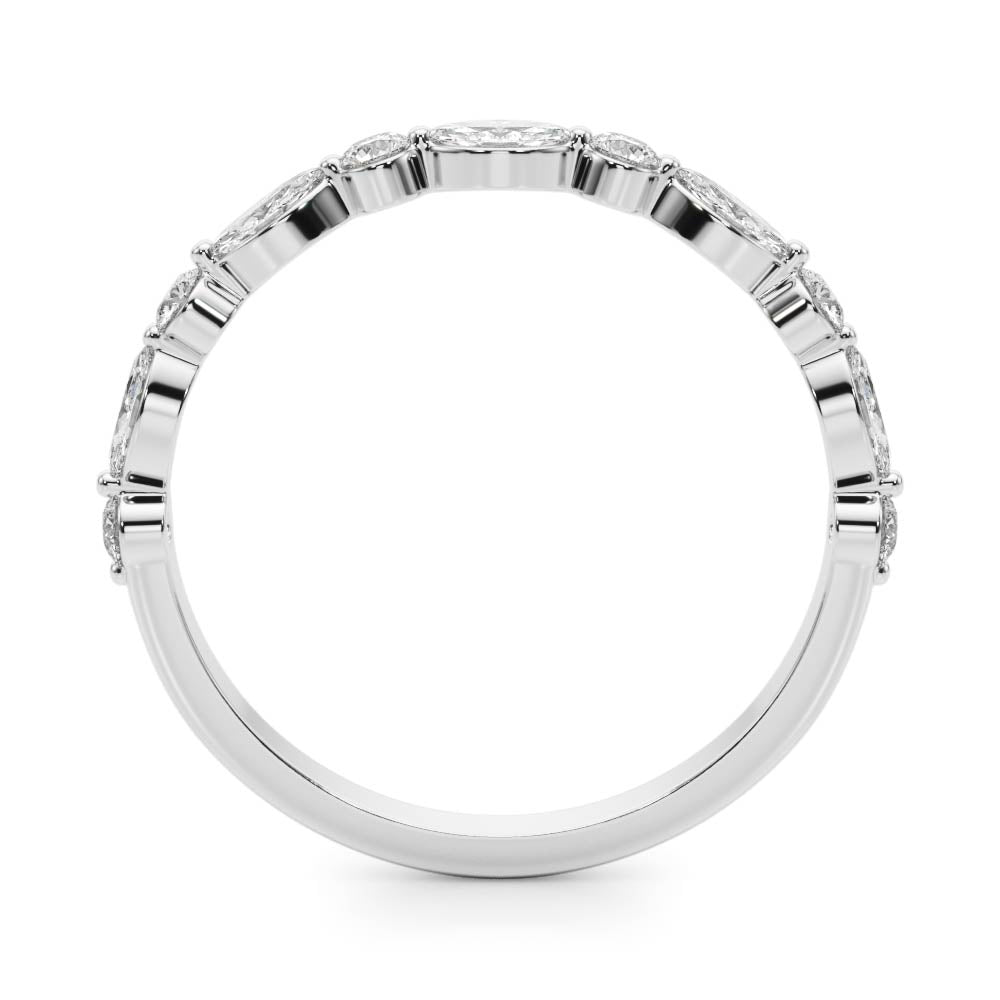 Diamond Wedding Band, Fashio, Marquise and Round