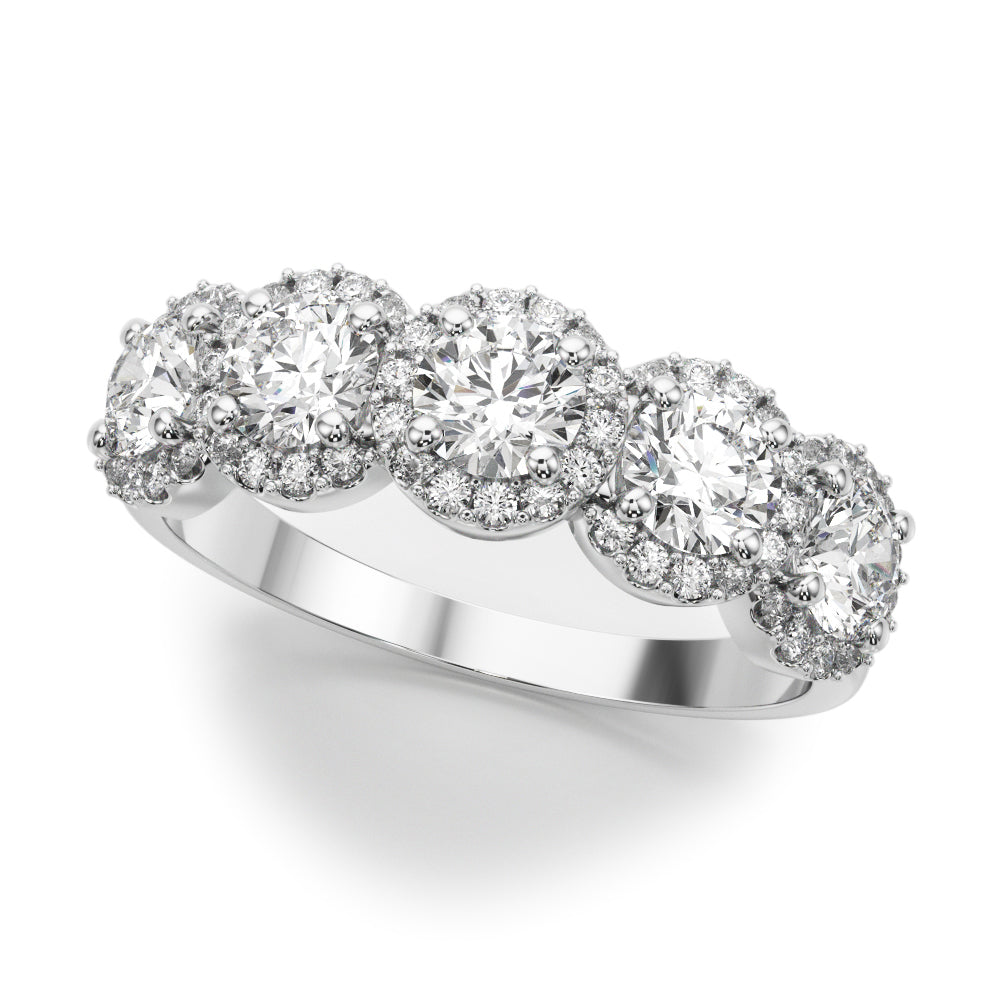 Diamond Ring, Multi Row, Halo Royalty