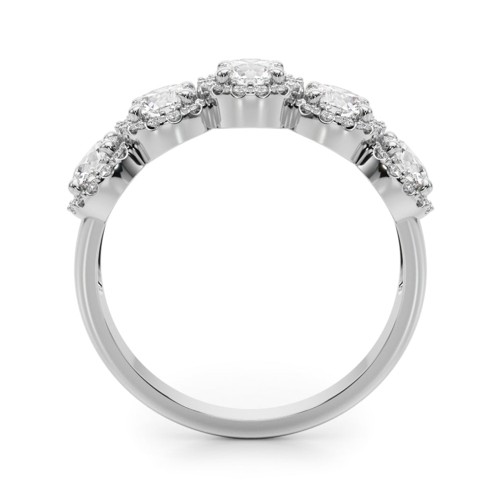 Diamond Ring, Multi Row, Halo Royalty